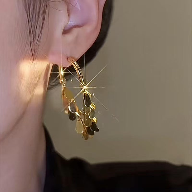 Metallic sequin party dazzling earrings