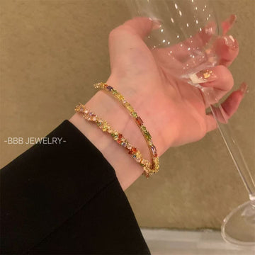 Colorful Dopamine Zircon Bracelet and Bangle