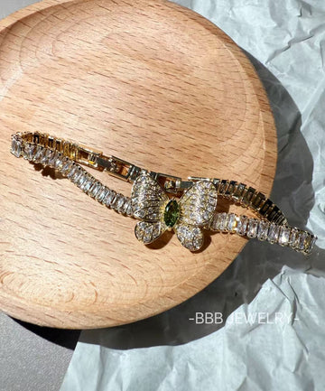 Elf  Series Butterfly Copper-Gold Zirconia Bracelet