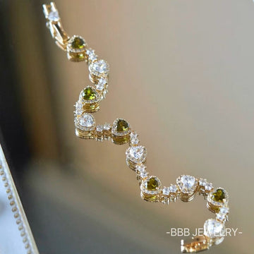 Elf Series Heart-shaped Rhodium-plated 14K Gold Zirconium Bracelet