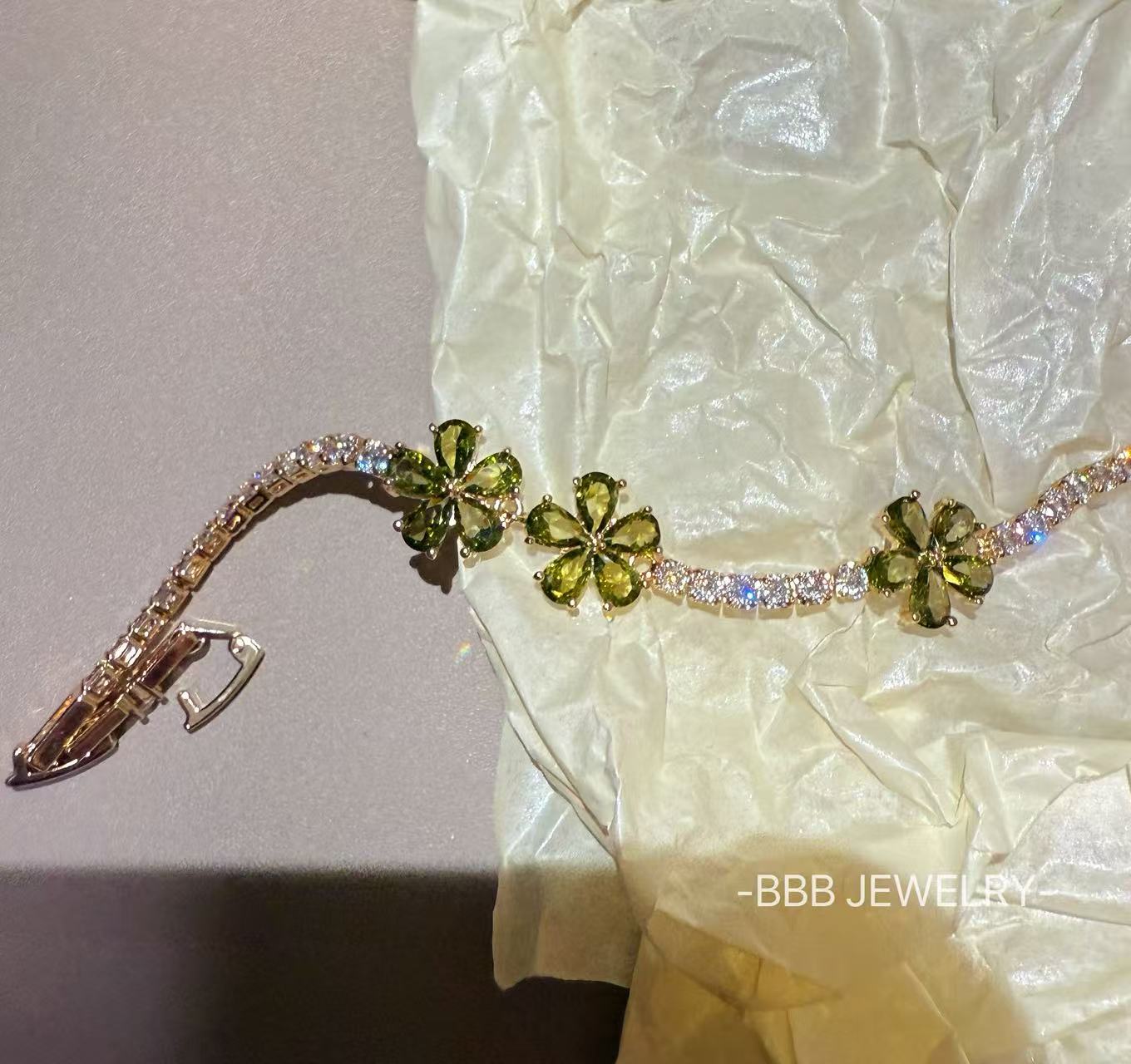 Elf Series Flower 14K Gold Plated Copper Zirconia Bracelet