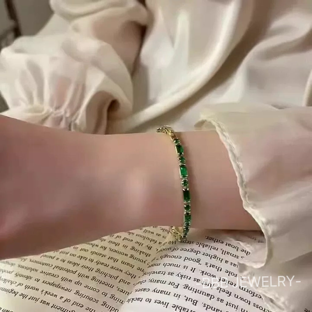Emerald zircon bracelet