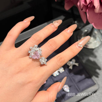 Love heart zircon ring