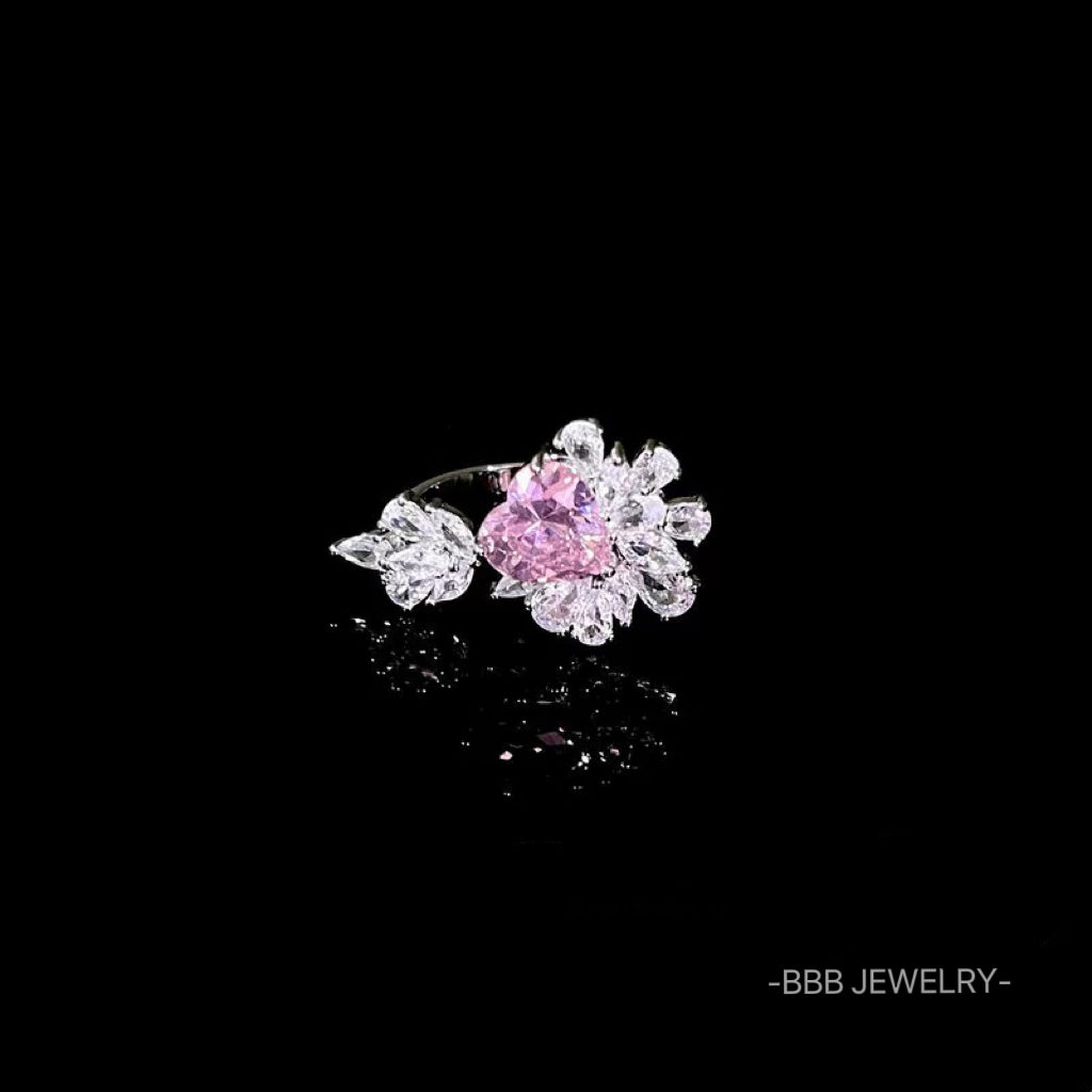 Love heart zircon ring